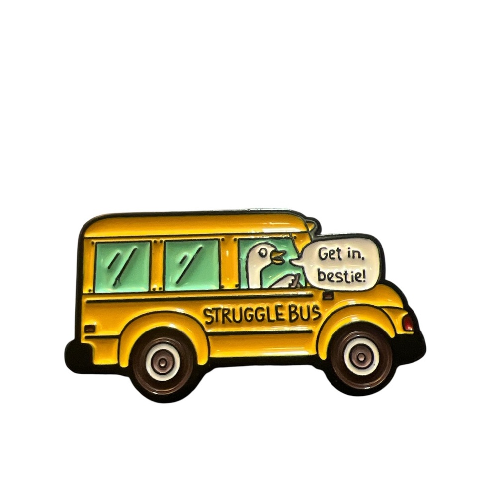 Yellow Struggle Bus Enamel Pin